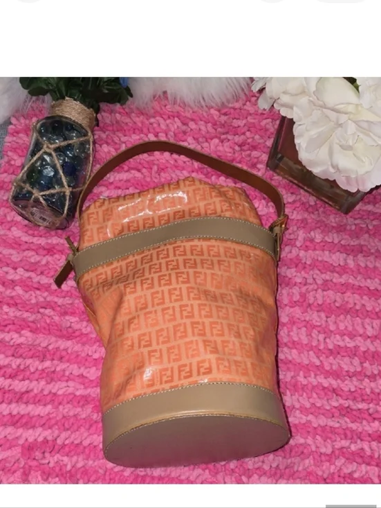 Fendi Bucket Bag in Orange and Tan - Picture 14 of 14
